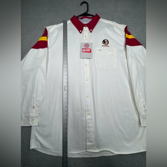 Florida State Seminole Shirt Men's XL White Button-Down Long Sleeve NWT  #0298 - Picture 5 of 16